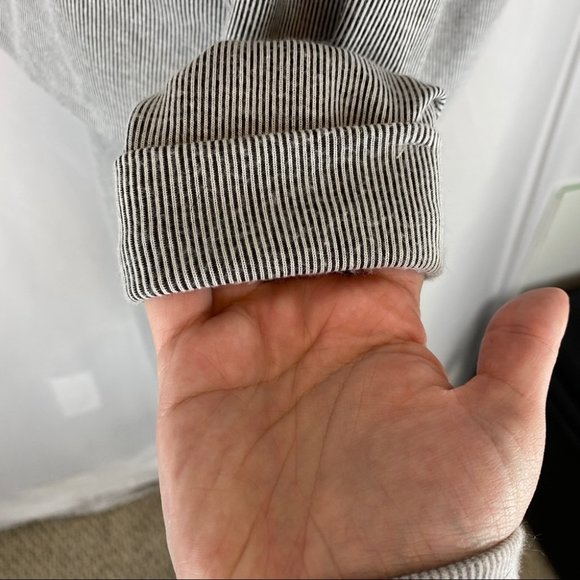 🌷 TopShop Pinstripe Kite Back Layered 3/4 Sleeve Mini Dress Size US 2 - Picture 5 of 11